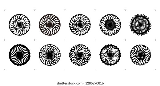 Geometrical abstract circle element for logotype, icon set, illustration vector