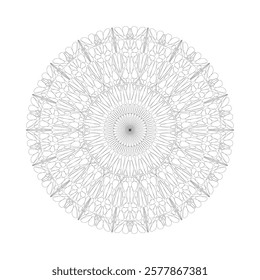 Geometrical abstract floral mandala pattern coloring book page