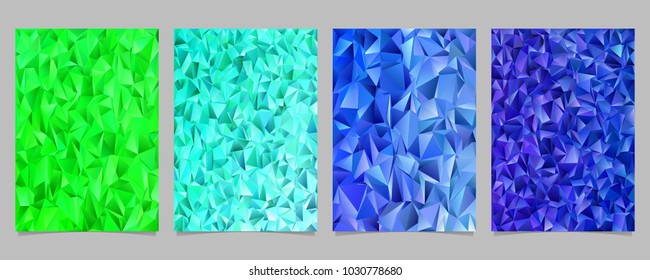 Geometrical abstract irregular triangle tile pattern brochure template set - vector poster background graphic collection