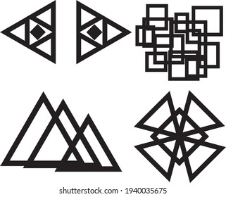 geometrical abstract logo set 