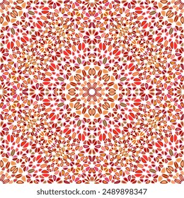 Geometrical abstract mandala ornament pattern - spiritual seamless bohemian vector background