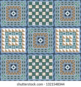 Geometrical abstract pattern from decorative ethnic ornament elements .  African, Mexican texture (background) for packing, textile, interior, web design.