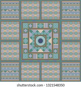 Geometrical abstract pattern from decorative ethnic ornament elements .  African, Mexican texture (background) for packing, textile, interior, web design.