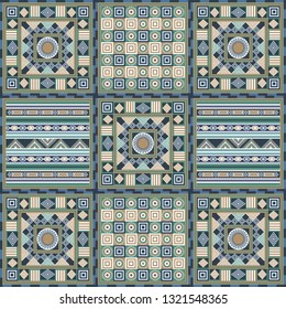 Geometrical abstract pattern from decorative ethnic ornament elements .  African, Mexican texture (background) for packing, textile, interior, web design.