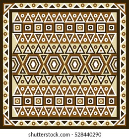 Geometrical abstract pattern from decorative ethnic ornament elements .  African, Mexican, Turkmen texture (background) for packing, textile, interior, web design. Vector illustration. 