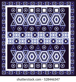Geometrical abstract pattern from decorative ethnic ornament elements .  African, Mexican, Turkmen texture (background) for packing, textile, interior, web design. Vector illustration. 