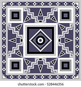 Geometrical abstract pattern from decorative ethnic ornament elements .  African, Mexican, Turkmen texture (background) for packing, textile, interior, web design. Vector illustration. 