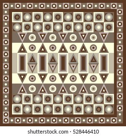 Geometrical abstract pattern from decorative ethnic ornament elements .  African, Mexican, Turkmen texture (background) for packing, textile, interior, web design. Vector illustration. 