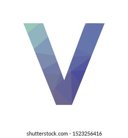 Geometrical abstract pattern inside letter v, vector 
