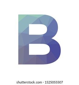 Geometrical abstract pattern inside letter b, vector 