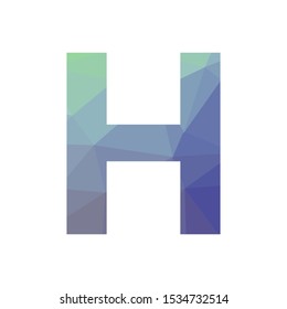 Geometrical abstract pattern inside letter h, vector 