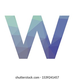 Geometrical abstract pattern inside letter w, vector 