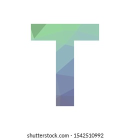 Geometrical abstract pattern inside letter t, vector 