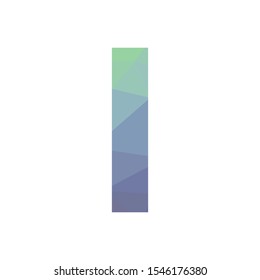Geometrical abstract pattern inside letter I, vector