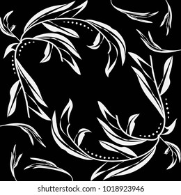 geometrical abstract pattern of lines on black background. Vector illustration