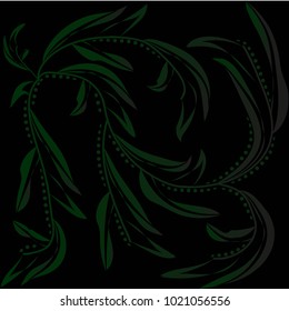 geometrical abstract pattern of lines on black background. Vector illustration