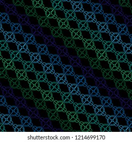 geometrical abstract pattern of lines on black background. Vector illustration