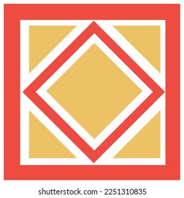 Geometrisches abstraktes Muster in rotem und gelbem Design