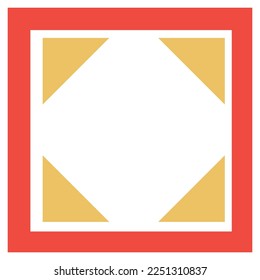 Geometrical abstract pattern in red and yellow design element