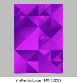 Geometrical abstract purple triangle brochure template design - polygonal vector page