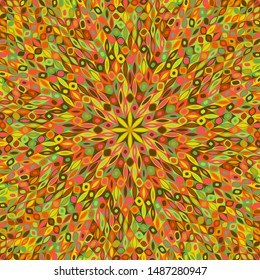 Geometrical abstract round mosaic flower background - psychedelic floral colorful vector graphic design with curved shapes