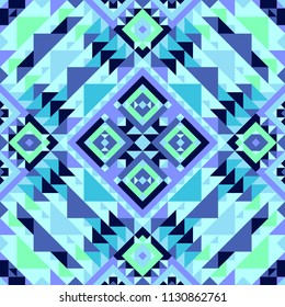 Geometrical abstract seamless pattern in ethnic style. Tribal vector illustration.