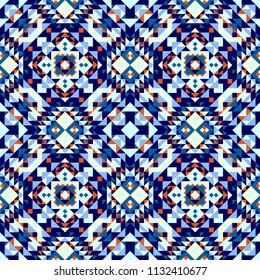 Geometrical abstract seamless pattern in ethnic style. Tribal illustration.