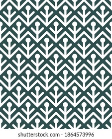Geometrical abstract seamless pattern. Modern nordic folklore ornamental nature motif. Transparent background. Vector illustration