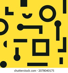 Geometrical abstract seamless pattern yellow and black for web, backgrounds, wallpaper.