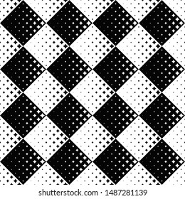 Geometrical abstract seamless star pattern background design - monochrome vector graphic