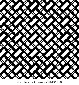 Geometrical abstract. Slanted blocks. Diagonal marks pattern. Seamless surface design with tilted strokes. Dashed ornament. Mosaic motif. Dashes background. Grid wallpaper. Digital paper. Vector art.