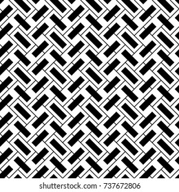 Geometrical abstract. Slanted rectangle slabs. Herringbone pattern. Seamless surface design with tilted blocks. Repeated tiles ornament background. Mosaic motif. Grid wallpaper. Digital paper. Vector