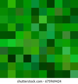 Geometrical abstract square mosaic background - vector design from squares in dark green tones