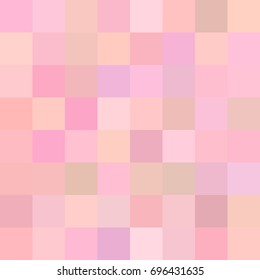 Geometrical abstract square tiled background - vector graphic design from squares in light pink tones