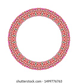 Geometrical abstract stone mosaic wreath - round circular vector design element