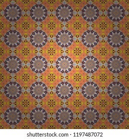 Geometrical abstract tiles mosaic seamless pattern background - vector graphic with abstract shapes in black, white and gray tones.
