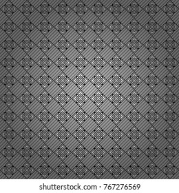 Geometrical abstract tiles mosaic seamless pattern background - vector graphic with abstract shapes in black, white and gray tones.