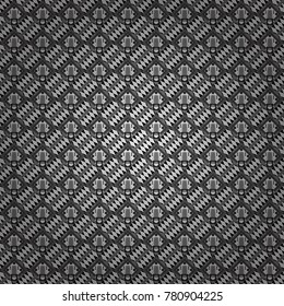 Geometrical abstract tiles mosaic seamless pattern background - vector graphic with abstract shapes in white, black and gray tones.