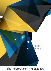 Geometrical abstract triangle background, vector modern template, business or techno presentation wallpaper. Polygonal abstract background