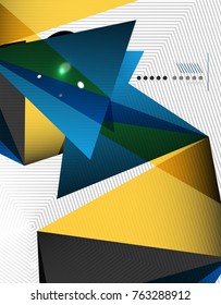 Geometrical abstract triangle background, vector modern template, business or techno presentation wallpaper. Polygonal abstract background