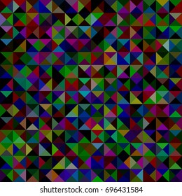 Geometrical abstract triangle mosaic pattern background - vector graphic from triangles in dark color tones