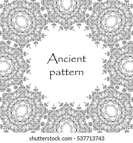 Geometrical abstract vector art deco pattern from gold hand drawn elements. Textile fantasy print. Wrapping paper. Vector.