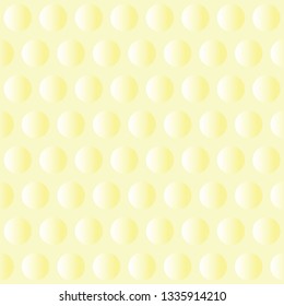 geometrical, abstract vector pattern or texture with repeating plastic circles, bubbles or spheres, in gold, yellow and white color