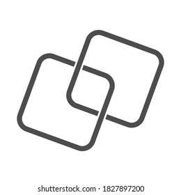 Geometrical abstraction. The intersection of the geometric shapes, two squares. Simple vector illustration, flat style isolated on white background.