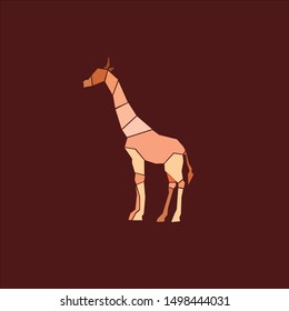 geometrical african giraffe color background