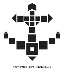 Geometrical anchor icon. Simple illustration of geometrical anchor vector icon for web design isolated on white background