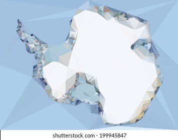 Geometrical Antarctica  Map vector Illustration