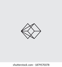 Diseño del logotipo del vector de línea de arquitectura geométrica