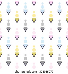 Geometrical arrows seamless pattern. Scrolling down vector endless texture. Line design wallpaper. 