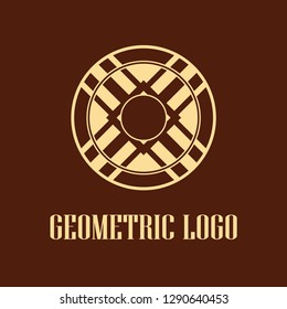 Geometrical art. Circle ornamental logo icon. Deco vector design.